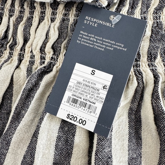 Universal Thread Black and White Striped Linen Set NWT - Picture 4 of 8